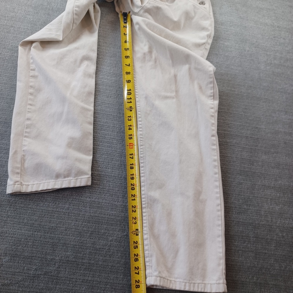 We the free Winter White Cream Ivory Denim Overalls Womens XS 28" Inseam - Picture 6 of 10